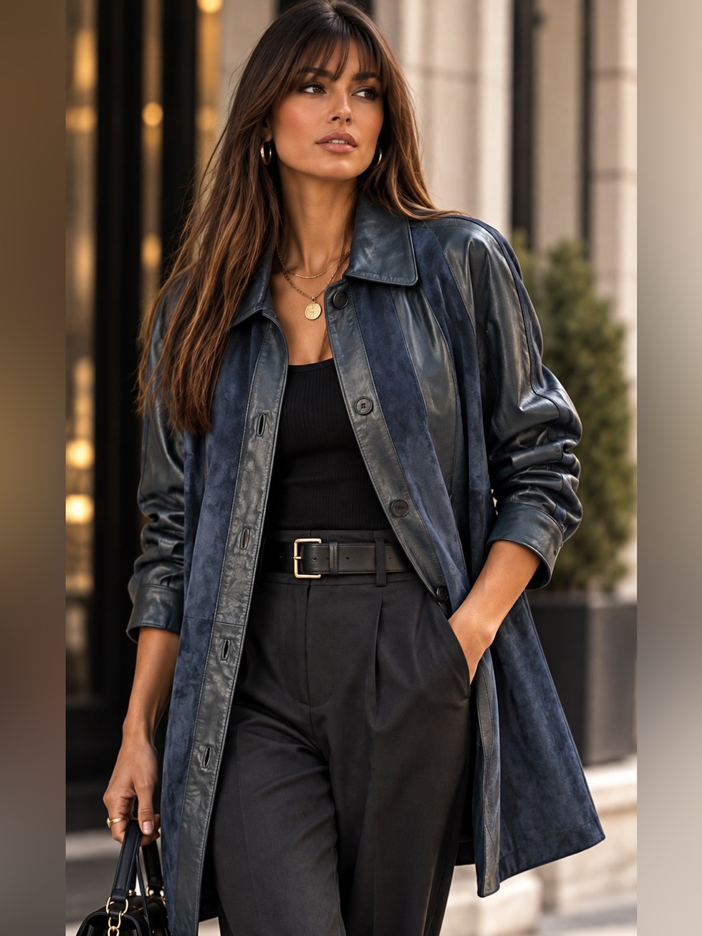 Vintage Suede Leather-Coat